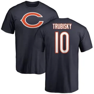 Mitchell Trubisky Chicago Bears Name & Number Logo T-Shirt - Navy