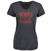 Mitchell Trubisky Women's Chicago Bears Flanker Tri-Blend T-Shirt - Navy