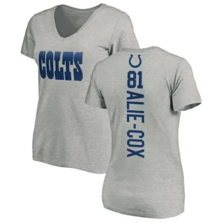 Mo Alie-Cox Women's Indianapolis Colts Backer V-Neck T-Shirt - Ash