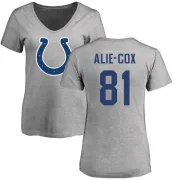 Mo Alie-Cox Women's Indianapolis Colts Name & Number Logo Slim Fit T-Shirt - Ash