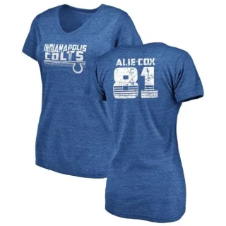 Mo Alie-Cox Women's Indianapolis Colts Retro Tri-Blend V-Neck T-Shirt - Royal