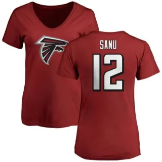 Mohamed Sanu Women's Atlanta Falcons Name & Number Logo Slim Fit T-Shirt - Red