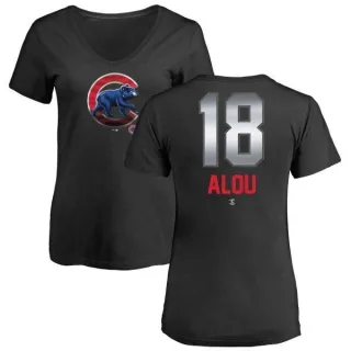 Moises Alou Women's Chicago Cubs Midnight Mascot V-Neck T-Shirt - Black