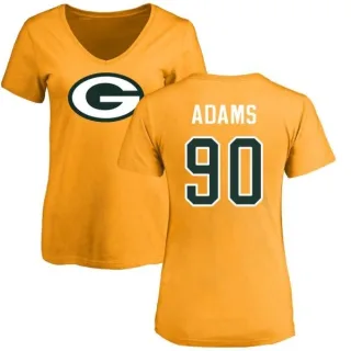 Montravius Adams Women's Green Bay Packers Name & Number Logo Slim Fit T-Shirt - Gold