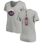 Mookie Wilson Women's New York Mets Backer Slim Fit T-Shirt - Ash