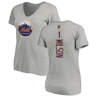 Mookie Wilson Women's New York Mets Backer Slim Fit T-Shirt - Ash