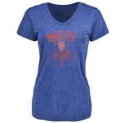 Mookie Wilson Women's New York Mets Base Runner Tri-Blend T-Shirt - Royal