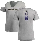 Morgan Cox Women's Baltimore Ravens Backer V-Neck T-Shirt - Ash