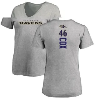 Morgan Cox Women's Baltimore Ravens Backer V-Neck T-Shirt - Ash