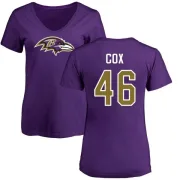 Morgan Cox Women's Baltimore Ravens Name & Number Logo Slim Fit T-Shirt - Purple