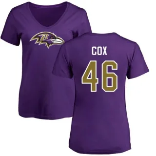 Morgan Cox Women's Baltimore Ravens Name & Number Logo Slim Fit T-Shirt - Purple