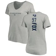 Morgan Fox Women's Los Angeles Rams Backer V-Neck T-Shirt - Ash