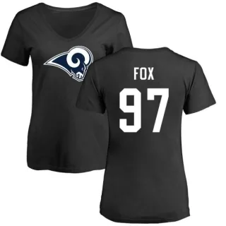 Morgan Fox Women's Los Angeles Rams Name & Number Logo Slim Fit T-Shirt - Black