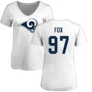 Morgan Fox Women's Los Angeles Rams Name & Number Logo Slim Fit T-Shirt - White