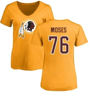 Morgan Moses Women's Washington Redskins Name & Number Logo Slim Fit T-Shirt - Gold