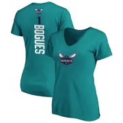 Muggsy Bogues Women's Charlotte Hornets Teal Backer T-Shirt