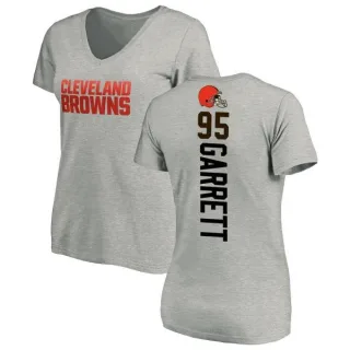 Myles Garrett Women's Cleveland Browns Backer V-Neck T-Shirt - Ash