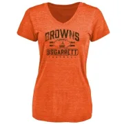 Myles Garrett Women's Cleveland Browns Flanker Tri-Blend T-Shirt - Orange