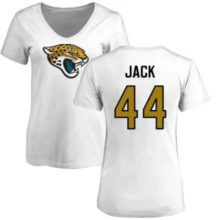 Myles Jack Women's Jacksonville Jaguars Name & Number Logo Slim Fit T-Shirt - White