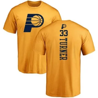 Myles Turner Indiana Pacers Gold One Color Backer T-Shirt