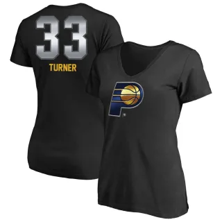 Myles Turner Women's Indiana Pacers Black Midnight Mascot T-Shirt