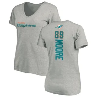 Nat Moore Women's Miami Dolphins Backer V-Neck T-Shirt - Ash