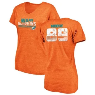 Nat Moore Women's Miami Dolphins Retro Tri-Blend V-Neck T-Shirt - Orange