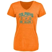 Nate Allen Women's Miami Dolphins Flanker Tri-Blend T-Shirt - Orange