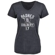 Nate Colbert Women's San Diego Padres Base Runner Tri-Blend T-Shirt - Navy