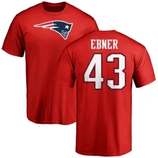 Nate Ebner New England Patriots Name & Number Logo T-Shirt - Red