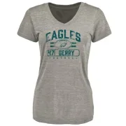 Nathan Gerry Women's Philadelphia Eagles Flanker Tri-Blend T-Shirt - Heathered Gray