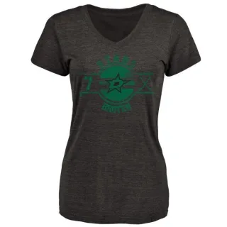 Neal Broten Women's Dallas Stars Insignia Tri-Blend T-Shirt - Black