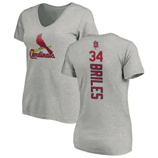 Nelson Briles Women's St. Louis Cardinals Backer Slim Fit T-Shirt - Ash