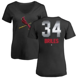 Nelson Briles Women's St. Louis Cardinals Midnight Mascot V-Neck T-Shirt - Black