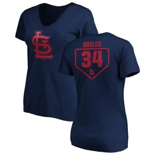 Nelson Briles Women's St. Louis Cardinals RBI Slim Fit V-Neck T-Shirt - Navy