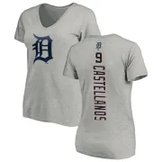 Nicholas Castellanos Women's Detroit Tigers Backer Slim Fit T-Shirt - Ash