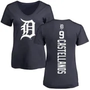 Nicholas Castellanos Women's Detroit Tigers Backer Slim Fit T-Shirt - Navy