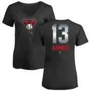 Nick Ahmed Women's Arizona Diamondbacks Midnight Mascot V-Neck T-Shirt - Black