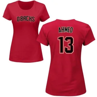 Nick Ahmed Women's Arizona Diamondbacks Name & Number T-Shirt - Crimson