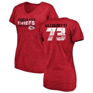 Nick Allegretti Women's Kansas City Chiefs Retro Tri-Blend V-Neck T-Shirt - Red