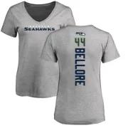 Nick Bellore Women's Seattle Seahawks Backer V-Neck T-Shirt - Ash