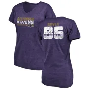 Nick Boyle Women's Baltimore Ravens Retro Tri-Blend V-Neck T-Shirt - Purple