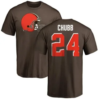 Nick Chubb Cleveland Browns Name & Number Logo T-Shirt - Brown