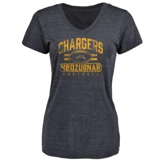 Nick Dzubnar Women's Los Angeles Chargers Flanker Tri-Blend T-Shirt - Navy