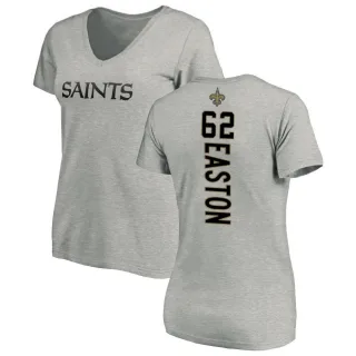 Nick Easton Women's New Orleans Saints Backer V-Neck T-Shirt - Ash