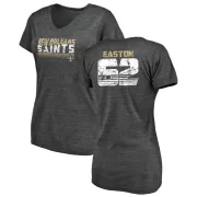 Nick Easton Women's New Orleans Saints Retro Tri-Blend V-Neck T-Shirt - Black