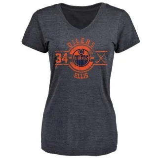 Nick Ellis Women's Edmonton Oilers Insignia Tri-Blend T-Shirt - Royal