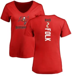 Nick Folk Women's Tampa Bay Buccaneers Backer Slim Fit T-Shirt - Red