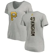 Nick Kingham Women's Pittsburgh Pirates Backer Slim Fit T-Shirt - Ash