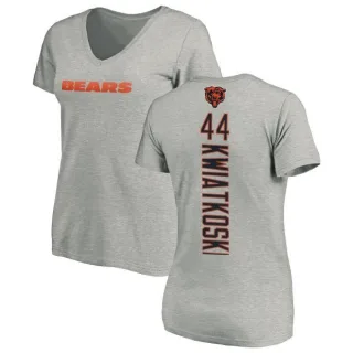 Nick Kwiatkoski Women's Chicago Bears Backer V-Neck T-Shirt - Ash